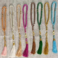 Dress 33pcs 8cm Glass Pearl Muslim Rosary Middle East Islamic Praise Bead Product Friendship Prayer 