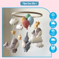 Baby crib hanging toy, handmade hand-stitched toy (Music box J bar not included) Baby Crib Toys Hang