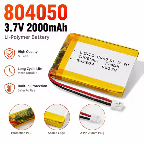 #2000mAh 804050 Lipo Battery 3.7V Li-Polymer Lithium Ion Batteries for Massager Medical Equipment Ca