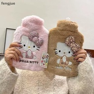 fengjue 500/1000ML Cute Leopard Print Hello Kitty Plush Water-filled Hot Water Bottle Ins Thiened Li