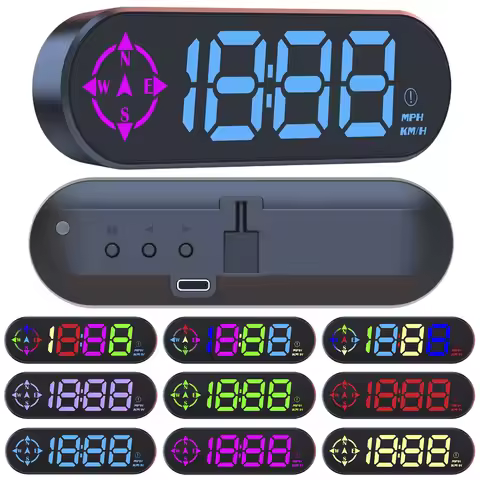 Car HUD Head Up Display GPS Speedometer KM MPH Speed Direction Compass Overspeed Alert 4.5 Inch