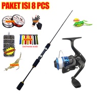 【#Beli 1 Dapat 8#】Satu set joran pancing ul ultralight lentur fiber solid murah kuat ajiro Sakura 15