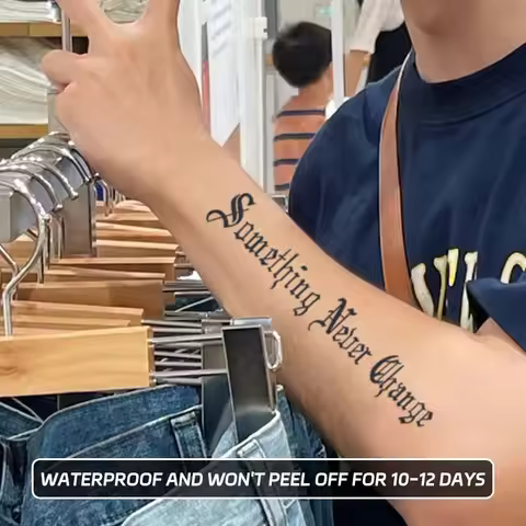 Long-lasting waterproof tattoo stickers simulated non-reflective temporary tattoo English word patte