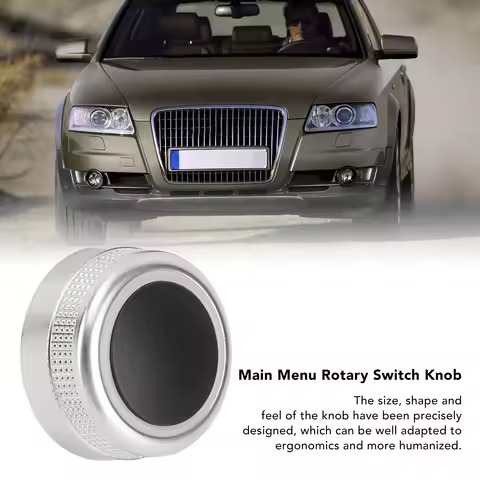 4F0919069 Multimedia Knob Switch Cover For Audi A6 A8 Q7 S6 Main Menu Rotary Switch KnobMMI Navigati