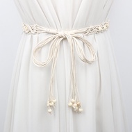 Thắt Lưng Trang Trí Bohemian Dân Tộc Đan Hạt Phụ Nữ Tua Rua Váy Dệt Thắt Lưng Đa Năng Dây Thừng Thắt