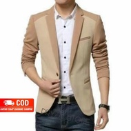 PRYZA Jas Blazer Pria Casual KOMBINASI CREAM Original DF&Y Jas Blazer Kerja Kantor Formal Jas Style 