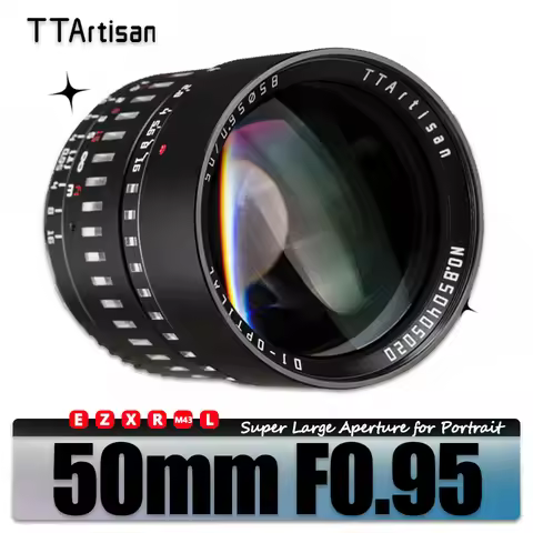 TTARTISAN APS-C 50mm F0.95 Large Aperture Portrait Camera Lens for Sony A7RIII Canon R5 Nikon ZFC Fu
