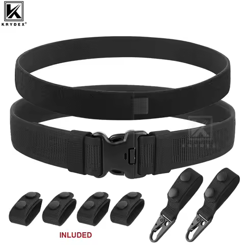 KRYDEX 2 Inch Tactical Duty Belt Law Enforcement Polices Outer Belt 1.5 inch Inner Belt with 6 Pcs B