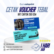 Premium 260 Art Carton Thick Voucher Printing, Thick Custom Coupon Ticket Printing, Custom Voucher P