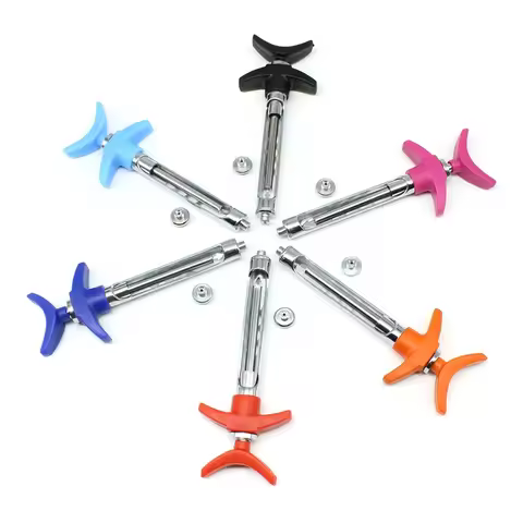 1pcs Dental Instruments Syringe Dental Surgical Implant Tool Dental Stainless Steel Aspirating Syrin