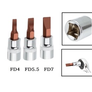 【xk3】FD Slotted Screwdriver Bits 1/4 Inch Drive Socket Head Hand Tools FD4 FD5.5 FD7