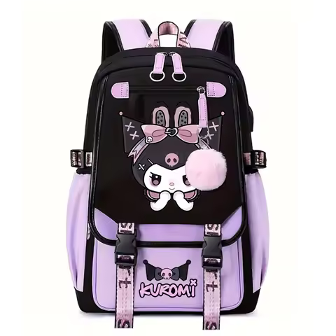Y2K Lovely Kuromi Melody Women High Capacity Waterproof College Backpack Trendy Girls Boys Laptop Sc