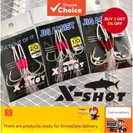 X-SHOT Jig Hooks, 1 Pack with 2 Sets: 1/O 2/O 3/O 4/O 5/O with and without Sling Jig Assist Device