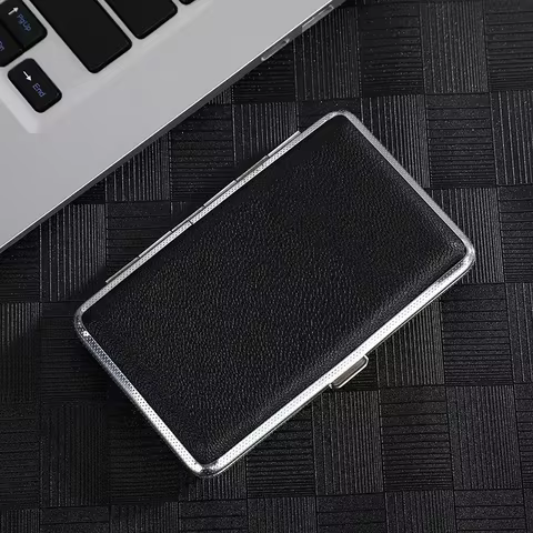 Leather Cigarette Case Cover Man Women Smoking Cigarette Box For Hold 14 Cigarettes Sleeve Pocket Ci