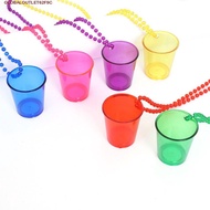 GLOBALOUTLET 5Pcs Bachelorette Party Shot Glasses, Hanging Colorful Shot Glass on Beaded Necklace, T