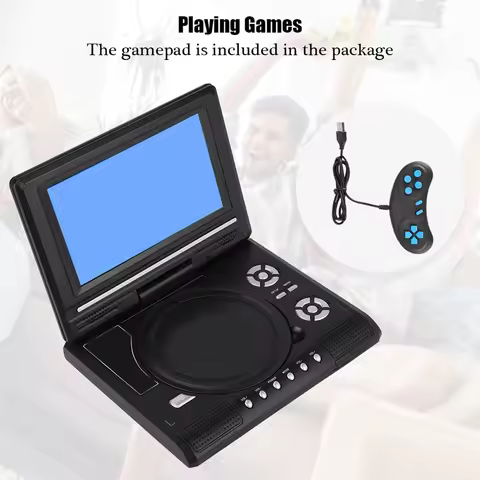7‑inch Portable DVD Player Swivel Screen Rechargeable TV Car Charger Gamepad Car DVD Player Car DVD 