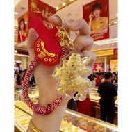 潮玩推荐！！水贝黄金财神驾到马年足金999钥匙扣手机包包挂饰送女友新年礼物Water Bei Gold God of Wealth to the Year of the Horse Gold 999D