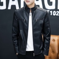 Jaket kulit PU jenis lelaki jaket kulit musim sejuk musim bunga dan musim luruh kot luar lelaki jake