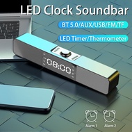 ลำโพงไร้สายลำโพงบลูทูธพกพาได้ซาวด์บาร์ทีวี LED นาฬิกา USB พลังสูง BoomBox เสียงเบส Bar AUX HIFI วิทยุทีเอฟเอฟเอ็ม Shensong