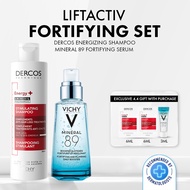 [4.4 EXCLUSIVE] FORTIFYING SET | VICHY DERCOS ENERGIZING SHAMPOO 200ml + MINERAL 89 FORTIFYING SERUM 50ml