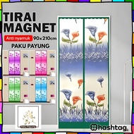 Hastag_iD Anti-Mosquito Magnetic Curtain Umbrella Nail Door Curtain/ MOTIF Curtain Size 90 x 210cm Y