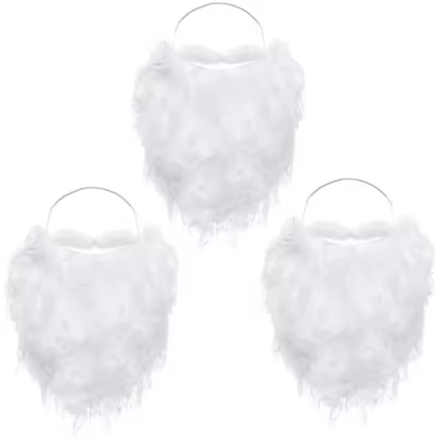 Santa Beard White Fake Beard Old Man Gnome Costume for Adults Disguise on Christmas Halloween Party