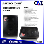 Speaker Aktif Pasif Monitor Panggung GX 15 INCH AUDIO ONE 2000WAT Sound System Professional | DMS