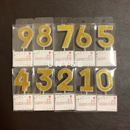 [ Gold ] Ready stocks!! Number Candles 0 1 2 3 4 5 6 7 8 9 Happy Birthday Cake Toppers Anniversary