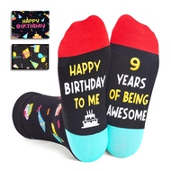 Zmart 9th Birthday Gift Ideas Socks - Presents for 9 Year Olds, Gifts for Boys Girls Age 9, Socks fo