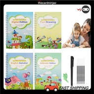 TCNGV 4 Book Magic Children 3D Copybook Calligraphy Number English Handwriting Books Learning Math W
