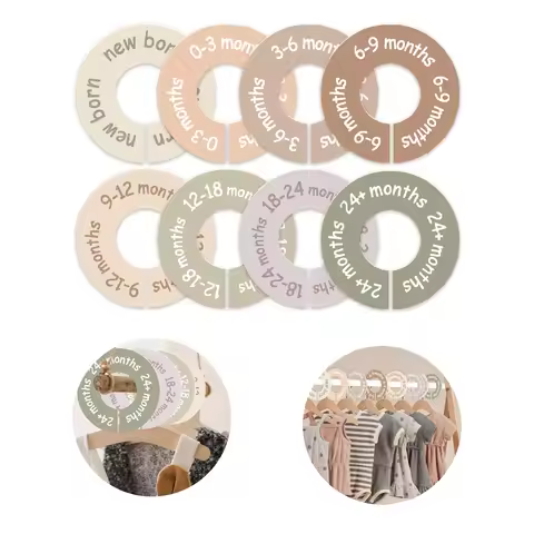 8pcs/set Plastic Baby Clothes Dividers Closet Organizer 0-24 Months Wardrobe Separator Labels for Ea