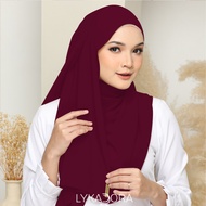 READY STOCK Shawl Chiffon Curve RED BURGUNDY RED WINE