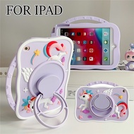 Cute Purple Unicorn Kids Case For iPad Mini 1 2 3 4 5 6 Air 9.7" 10.2" 4th/5th/6th/7th/8th/9th/10th Gen Pro 10.5" 10.9" 11" 2022/21/20/19/18 Handle Silicone Stand Cover