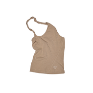 1JINN STUDIO Womens Slim Fit Embroidered Crossbody Vest Summer Fashion Backless U-Neck Knotted Solid