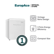 EuropAce Retro Mini Bar Fridge | ER5501AWH | 50L Capacity, 3-Ticks Energy Efficient, Adjustable Ther