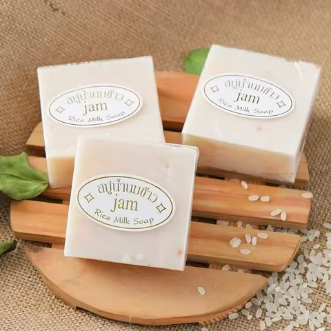 Handmade JAM Rice Milk Goat Milk Soap by K-Brother Thailand Whitening Skin Lightning Beauty Soap Who