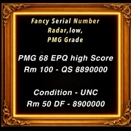 Premium Fancy Serial Number Bundle Malaysia RM50 (PMG 68 EPQ) & RM100 UNC Banknotes (QS 8890000 & DF