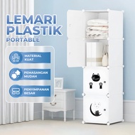 Lemari Pakaian Plastik 4 Susun Lemari Pakaian Portable Lemari Baju Lemari Minimalis Serbaguna