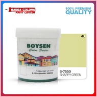 △ ✁ BOYSEN PERMACOAT LATEX PAINT COLOR SERIES SNAPPY GREEN B-7550-4L