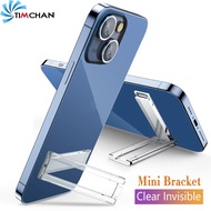 Foldable Universal Ultra Thin Transparent Mobile Phone Holder Phone Stand Self-adhesive Mini Mobile Phone Bracket Invisible Portable Cell Phone Back Stand