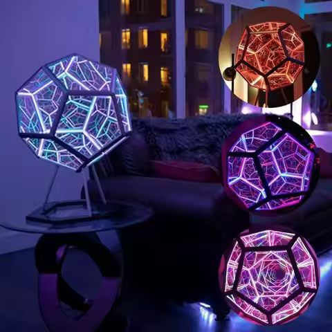 E2 Infinity Dodecahedron Gaming Light 3D Cube Light Desk Cool RGBW Led Table Lamp for Bedroom Gaming