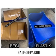 TONG DRUM BIRU,PLASTIC DRUM,TONG KOSONG/HDPEWaterBarrel/(Used) Empty HDPE Drum/Bekas Air/Blue tong d