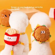 Burger French Fries Traction Rope!Cats Dogs Universal Chest Vest Cute Masters Walking Dogs Photograp