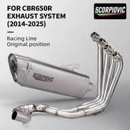 Full Systems Motorcycle Exhaust Muffler Slip on Front Pipe Half Blue Motorcross For CBR650 CB650R CB
