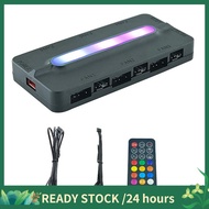 ARGB Controller 5V/3Pin ARGB 4Pin Fan PWM HUB PWM ARGB Fan Hub ARGB Hub Splitter for Computer PC Cas