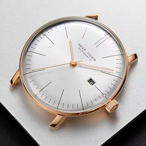 Reef Tiger Men Automatic Watch 45mm Mechanical Wristwatch Ultrathin Waterproof Sapphire Mirror Relog