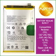 NFS STOCK - Realme C53 / C67 4G / C65 / 12 5G / C51S / 12X / A38 / A58 battery BLPA17 replacement