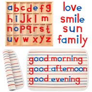 Montessori Letters Movable Wood Alphabet with Box and Large Mat Small Wooden Alphabet Letters Montes