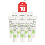 (Pack of 10) Acuralle Organic Pure Aloe Vera Gel 10 ml (Paraben-Free and Phthalate-Free) Long Expiry