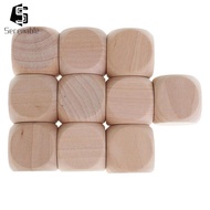 [Serenable] 10PCS Wooden Blank Dice D6 30mm for Kids & Children DIY Decorating Game Toy